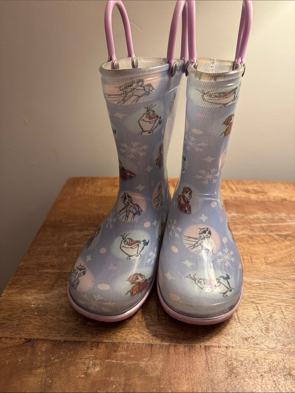 Disney Frozen Light Blue & Pink Girls Rain Boots